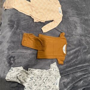 Set of Three Copper Pearl Pajamas in Neutral Tones